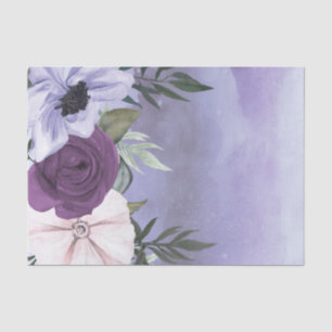 Modern Purple Lavender Floral Watercolor Wedding Tissue Paper