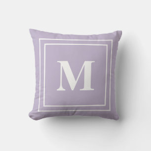 Modern Purple Lavender Monogram Cushion