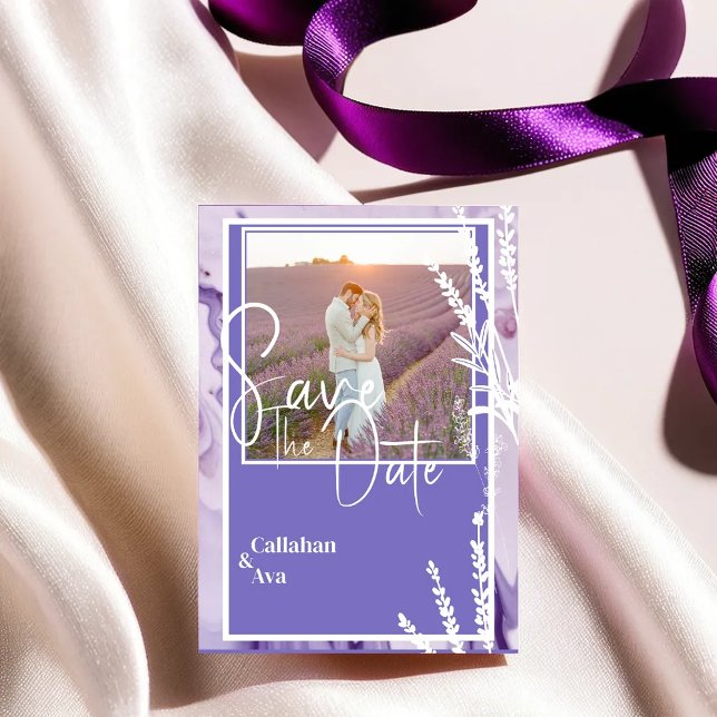 Modern Purple Lavender Save the Date Design (Creator Uploaded)