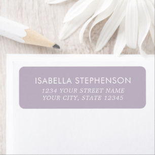 Modern Purple Lavender White Return Address