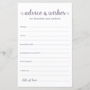 Modern Purple LGBTQ Wedding Advice and Wishes