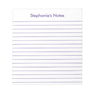 Modern Purple Lined Personalised Notepad