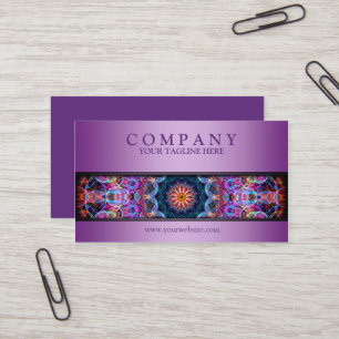 modern Purple Lotus mandala purple Business Card
