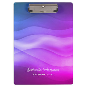 Modern Purple Magenta Gradient Abstract Waves Clipboard