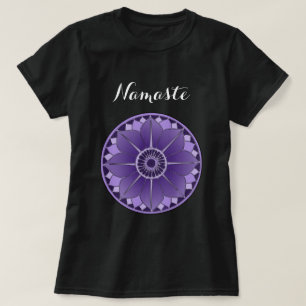 Modern Purple Mandala Namaste T-Shirt
