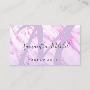 Modern Purple Marble Makeup Artist  Business Card