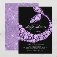 Modern Purple Mermaid Baby Shower Invitation
