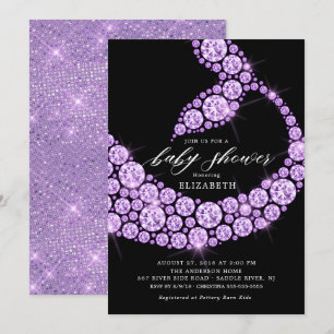 Modern Purple Mermaid Baby Shower Invitation