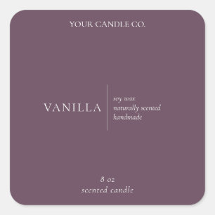 Modern Purple Minimalist Candle Label