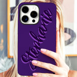 Modern Purple Minimalist Script Name iPhone 16 Pro Max Case<br><div class="desc">Embrace modern minimalism with this sleek Purple Minimalist Script Name iPhone 16 Pro Max Case. This chic design features your name elegantly displayed in a flowing script against a deep purple backdrop, creating a look that's both understated and personalised. Perfect for those who appreciate clean lines, simple sophistication, and a...</div>