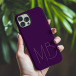 Modern Purple Monogram Initials Contemporary iPhone 16 Pro Max Case<br><div class="desc">Modern Purple Monogram Initials Contemporary Phone 16 Pro Max Cases features a your custom personalised monogram in modern script typography. Perfect for family and friends for birthdays,  Christmas,  holidays,  Mother's Day,  Father's Day and more. Designed by ©2024 Evco Holidays www.zazzle.com/store/evcoholidays</div>