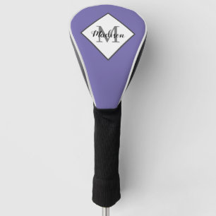 Modern Purple Monogram Script Personalised Womens Golf Head Cover