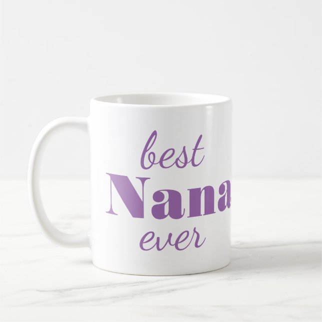 Modern Purple Nana Personalised Custom  Mug (Left)