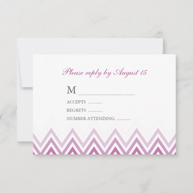 Modern Purple Ombre Chevrons Response Cards (Front)
