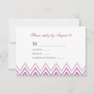 Modern Purple Ombre Chevrons Response Cards