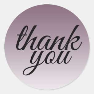 Modern Purple Ombre Thank You Classic Round Sticker