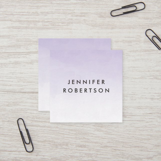 Modern Purple Ombre Watercolor | Business Card (Front/Back In Situ)