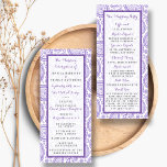 Modern Purple Paisley Wedding Program Rack Card<br><div class="desc">Simple yet elegant, the modern paisley wedding collection is a stunning design featuring a lovely paisley print in a soft purple and white colour, which is perfect for any modern wedding celebration. These programs can be personalised for your special occasion and would make the perfect order of service for your...</div>