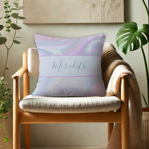 Modern Purple Pastel Rainbow Personalised Cushion