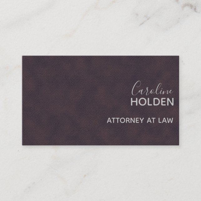 Modern Purple Pebbled Leather Texture Professional Business Card (Front)
