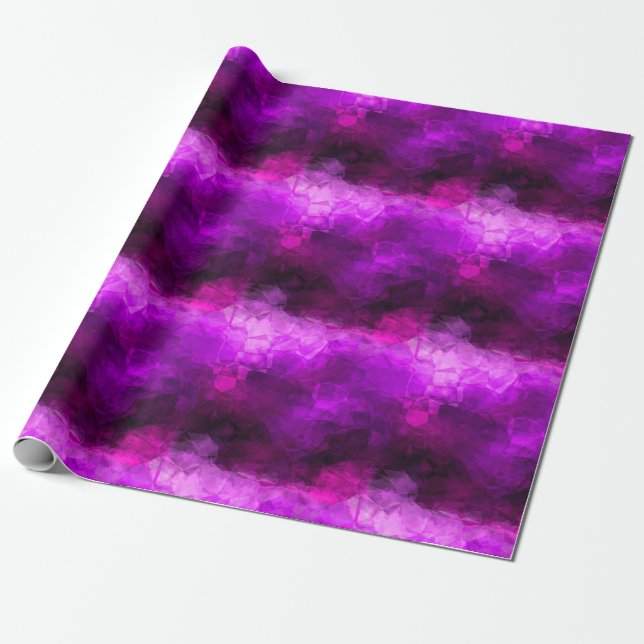 Modern Purple Pink Abstract Geometric Wrapping Paper (Unrolled)
