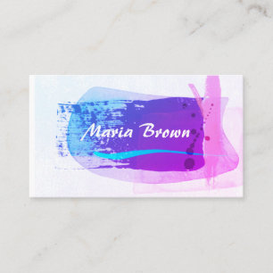 modern purple pink and blue abstract art design business card