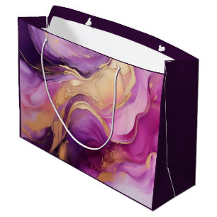 Modern Purple Pink and Gold- Large Gift Bag
