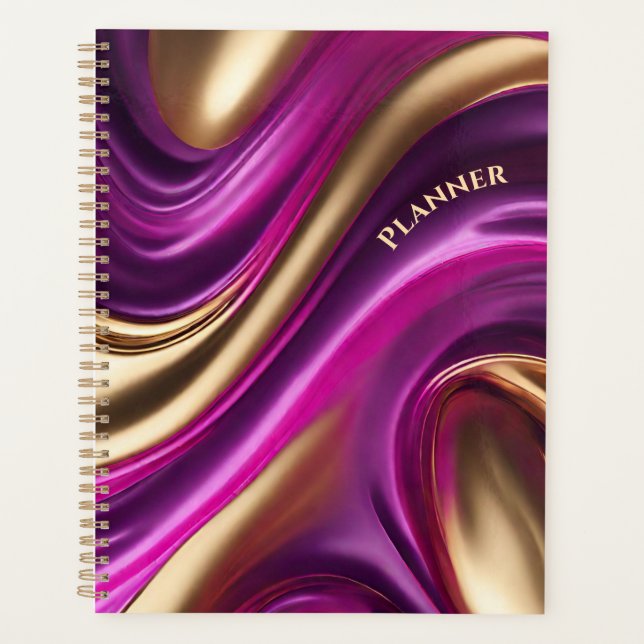 Modern- Purple Pink and Gold- Planner (Front)