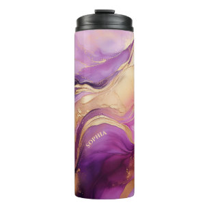 Modern Purple Pink and Gold- Thermal Tumbler