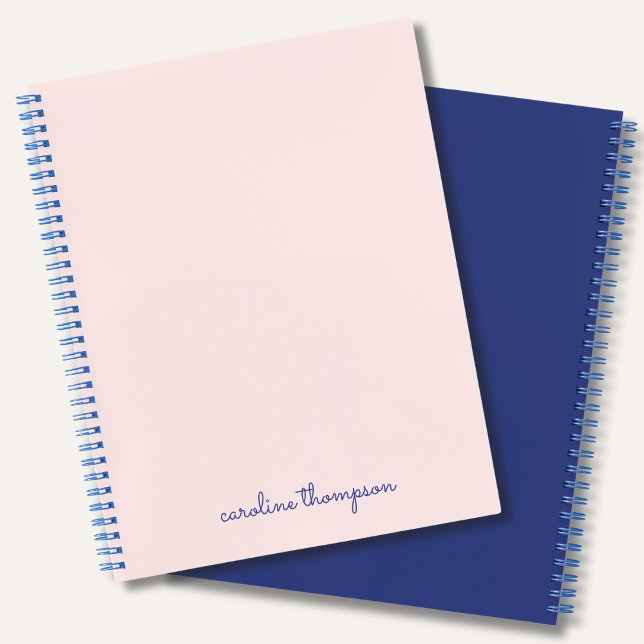 Modern Purple & Pink Elegant Script Monogram Notebook (Creator Uploaded)