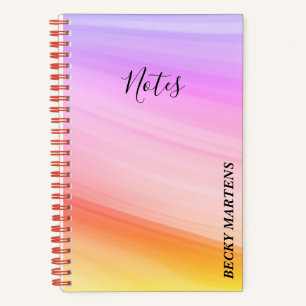 Modern Purple Pink Orange Yellow Swirl NOTES Notebook