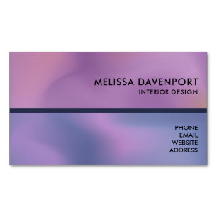 Modern Purple & Pink Swirling Abstract Design Magnetic Business Card