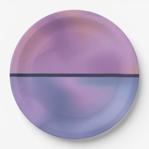 Modern Purple & Pink Swirling Abstract Design Paper Plate