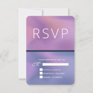 Modern Purple & Pink Swirling Abstract Design RSVP Card