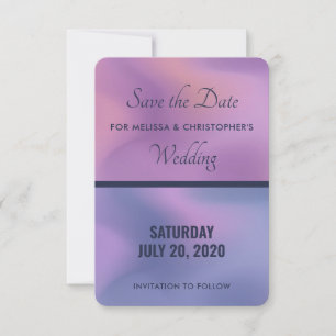 Modern Purple & Pink Swirling Abstract Design Save The Date