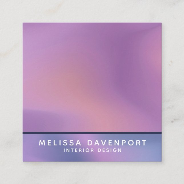 Modern Purple & Pink Swirling Abstract Design Square Business Card (Front)