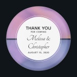 Modern Purple & Pink Swirling Abstract Wedding Magnet<br><div class="desc">A wedding thank you magnet with a modern stylish background. Pink and purple colors swirling around creating an elegant gradient effect. 
A circle layered over top with your text inside.</div>
