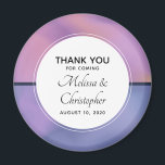 Modern Purple & Pink Swirling Abstract Wedding Magnet<br><div class="desc">A wedding thank you magnet with a modern stylish background. Pink and purple colors swirling around creating an elegant gradient effect. 
A circle layered over top with your text inside.</div>