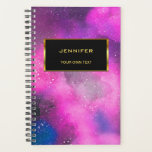 Modern purple pink watercolor splatter personal planner<br><div class="desc">Modern purple and pink watercolor splash,  splatter pattern.
Add your own name and text at the front.</div>