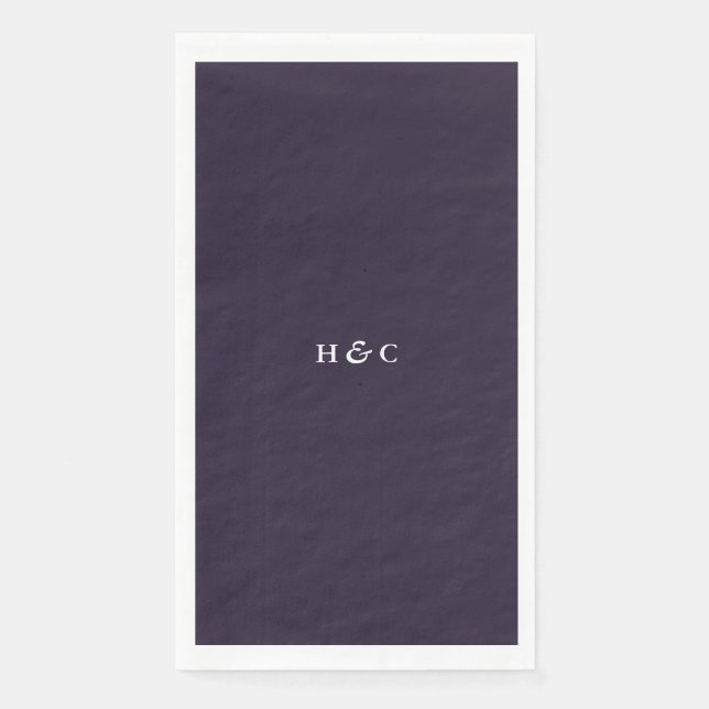 Modern Purple Plain Simple Wedding Napkin (Front)