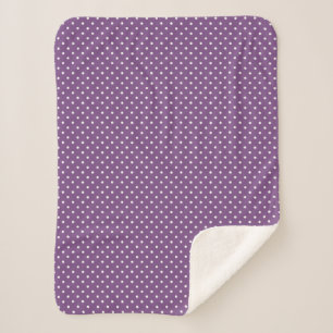 Modern Purple Polka Dots Sherpa Blanket