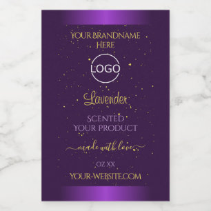 Modern Purple Product Labels Gold Glitter Add Logo