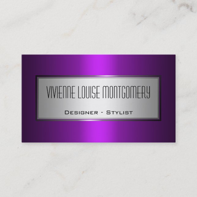 Modern Purple Professional Designer Business Card (Front)