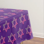 Modern Purple | Purim | STAR OF DAVID Tablecloth<br><div class="desc">Modern purple STAR OF DAVID Tablecloth, showing with colourful Star of David in a tiled pattern. This is a minimalist, simple elegant design, suitable for Jewish holidays and celebrations, such as Purim, Chanukah, Passover, Rosh Hashanah, Bar/Bat Mitzvahs, etc. Available in other colours, or you can change the colour by clicking...</div>