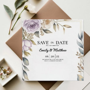 Modern Purple Rose Designer Save The Date