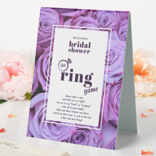 Modern Purple Roses Photo Bridal Shower Ring Game