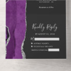 Modern Purple Silver Agate Dark Wedding