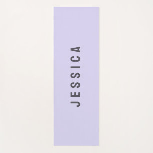 Modern Purple Simple Minimalist Name Yoga Mat
