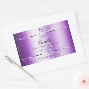 Modern Purple Soft Glitter Product Labels Monogram