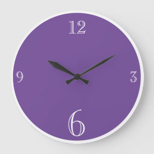 Modern Purple Solid colour Basic minimalist  Large Clock